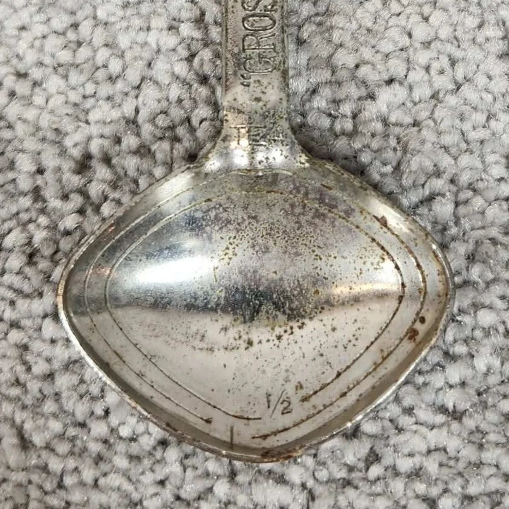 Gross Prescriptions Medicine Spoon Silver Antique Next Dose Dial Apothecary